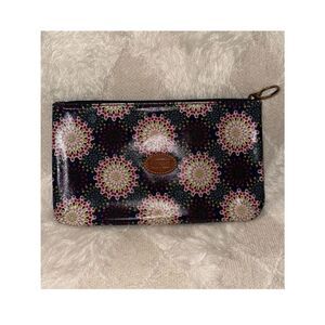 Fossil Large Wristlet Travel Bag PVC Blue Turquoise Multicolored